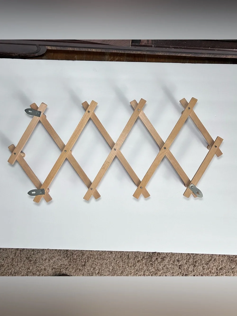 Wooden Accordion Expandable Wall Rack Coffee Jewelry Coat Rack